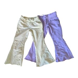 Old Navy Kids Flared Pants in Light Green and Lavender | size: xs 4-5